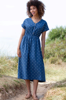 Tadden Womens 100% Cotton Dobby - Navy