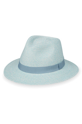Caroline Womens Fedora UPF50+ Hat - Sky Blue