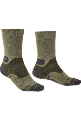 Midweight Mens Merino Performance Hiking Socks - Olive Green