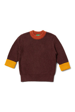 Baby Kids 100% Organic Cotton Knit Jumper - Brown