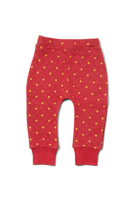 Baby Kids 80% Organic Cotton Quilted Joggers - Red