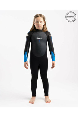 Junior Tech 3/2 F/L Steamer Back Zip Wetsuit - Black/Blue