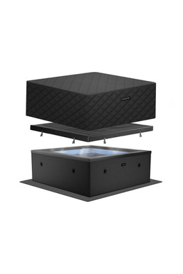 Garda 4-Person EnergySave Hot Tub Bundle - Charcoal Black