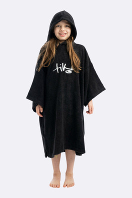 Junior Hooded Change Robe - Black