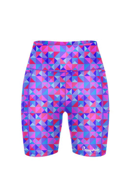 Womens Hexy Geomexy Fitted Shorts - Hexy geomexy