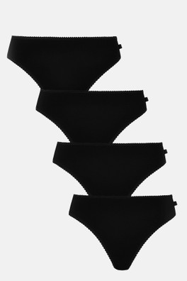 Womens Four-pack Bamboo High Leg Knickers - Black