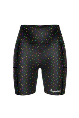 Womens Sprinkle-Of-Joy Black Fitted Shorts - Sprinkle-of-joy black