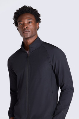 Avenue Mens Lightweight Funnel Neck Jacket - Black