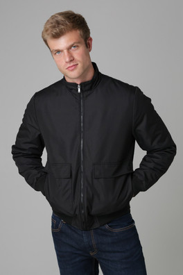 Mens Oxford Jacket with Corduroy Collar - Black