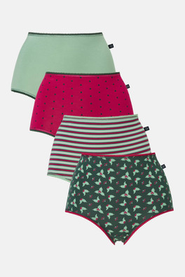 Womens Four-pack Bamboo Full Briefs - Forest Berry