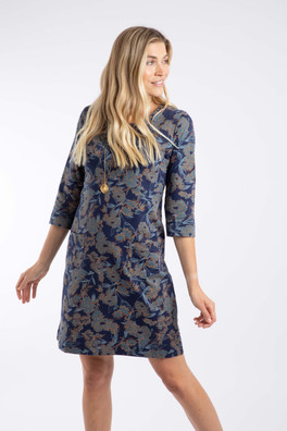 Starshine Womens Printed Jersey Dress - Moonlight Blue