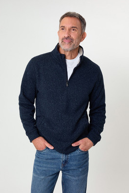 Mens Quarter Zip Sweatshirt - Blue