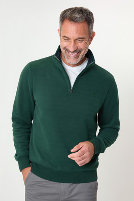 Mens Quarter Zip Sweatshirt - Bottle Green