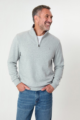 Mens Quarter Zip Sweatshirt - Grey
