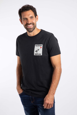 Beaksy Mens Back Print Artist T-Shirt - Black