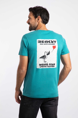 Beaksy Mens Back Print Artist T-Shirt - Deep Teal