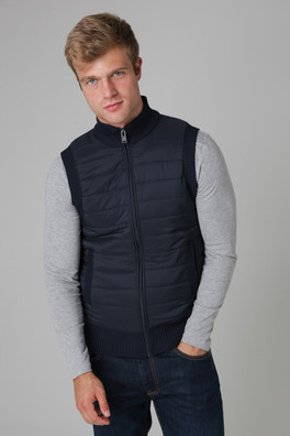 Mens Quilted Fleece Lined Zip-Through Gilet - Blue