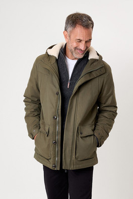 Mens Borg Lined Parka Jacket - Green