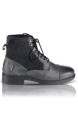 Greyfriars Mens Premium Leather Lace Up Boots - Black