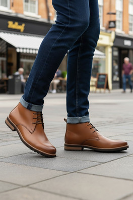 Ludgate Mens Premium Leather Chukka Boots - Tan