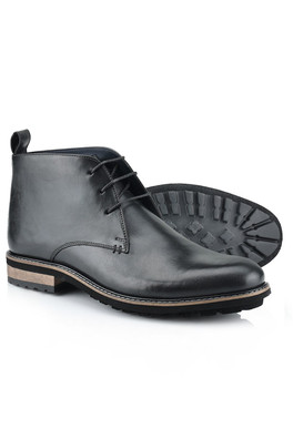 Ludgate Mens Premium Leather Chukka Boots - Black
