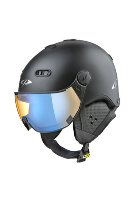 Carachillo Helmet with Photochromic Mirror Visor - Black Soft Touch/Black/Brown