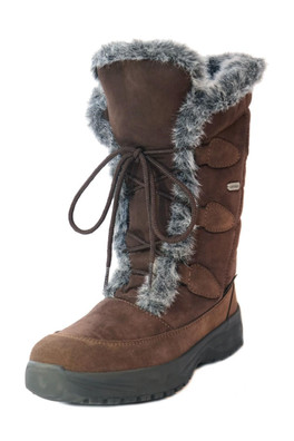 Oribi2 Women's Winter Boots with Ice Grips - Brown