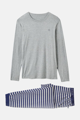 Mens Bamboo Pyjama Set - Grey Melange