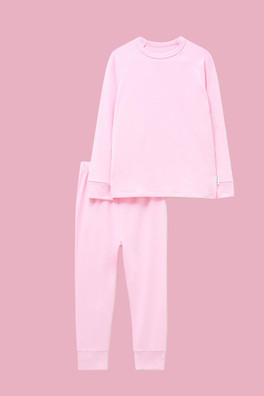 Kids Bamboo Base Layer Set - Marshmallow Pink