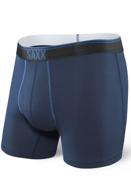 Quest 6" Mens Quick Dry Mesh Boxer Briefs - Marine Navy Blue