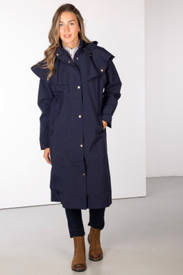 Bramham Womens Full Length Coat - Dark Navy