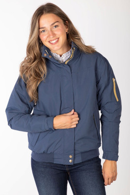 Ripon IV Womens Equestrian Bomber Jacket - Dark Denim