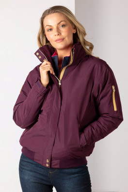 Ripon IV Womens Equestrian Bomber Jacket - Dark Berry