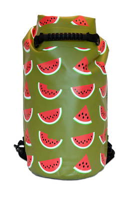 20L Waterproof Dry Bag Backpack - Olive and Watermelon Design