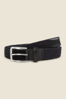 Mens Woven Casual Stretch Belt - Navy