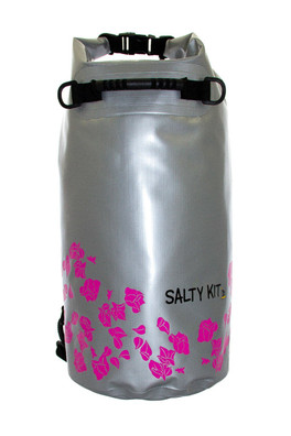 20L Waterproof Dry Bag Cross Body - Silver and Pink Flowers