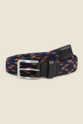 Mens Woven Casual Stretch Belt - Navy