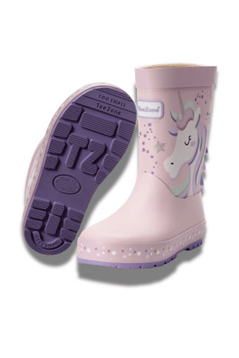 Star Kids Unicorn Waterproof Rain Wellies - Pink