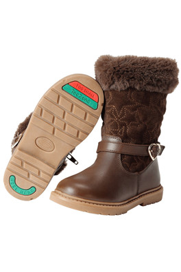 Sara Kids Fur Lined Warm Winter Zip Boot - Brown