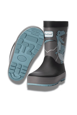 Dinosaur Kids Waterproof Rain Wellies - Grey