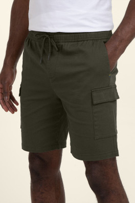 Mens Combat Pocket Stretch Chino Shorts - Khaki
