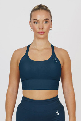 Form Women's Seamless Strappy Sports Bra - Deep Turquoise