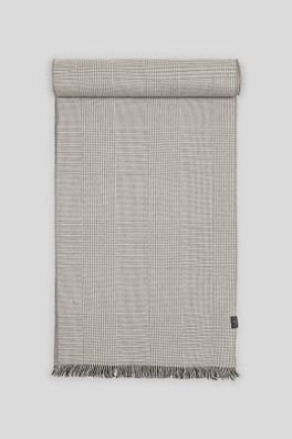 Duncton Mens Check Scarf - Stone