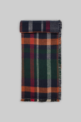 Mens Mini Houndstooth Blanket Scarf - Navy