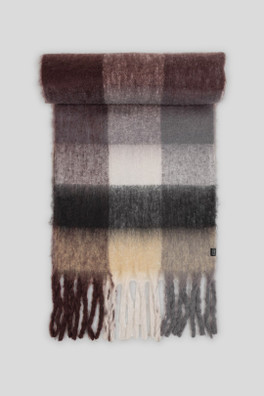 Amberley Mens Oversized Check Scarf - Burgundy