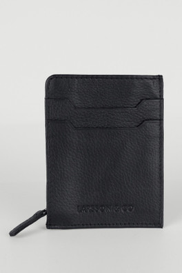 Mens Card Holder With Zip Pocket - Navy