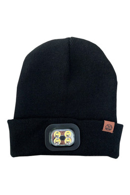 Unisex LED Lighted Beanie Hat - Black