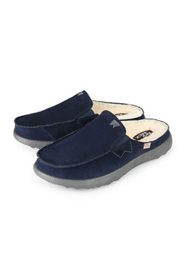 Chaise Woolie Slip Ons Mens Indoor/Outdoor Slipper - Navy Suede
