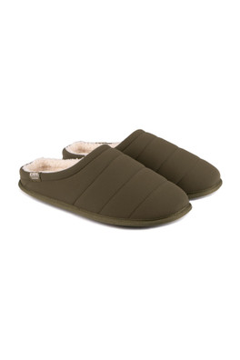 Mens Sport Quilted Mule Slipper - Khaki