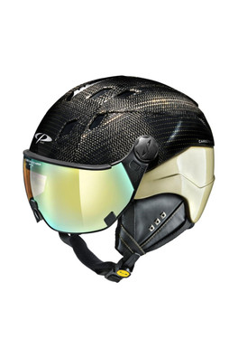 Corao+ Carbon LTD Helmet with Var Pol Mirror Visor - Gold Carbon/Vario Pol Gold